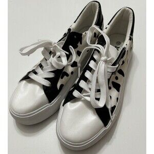 Mudd Beyley Cow Print Women's Size 10 Sneakers Canvas Shoes Platform Y2K